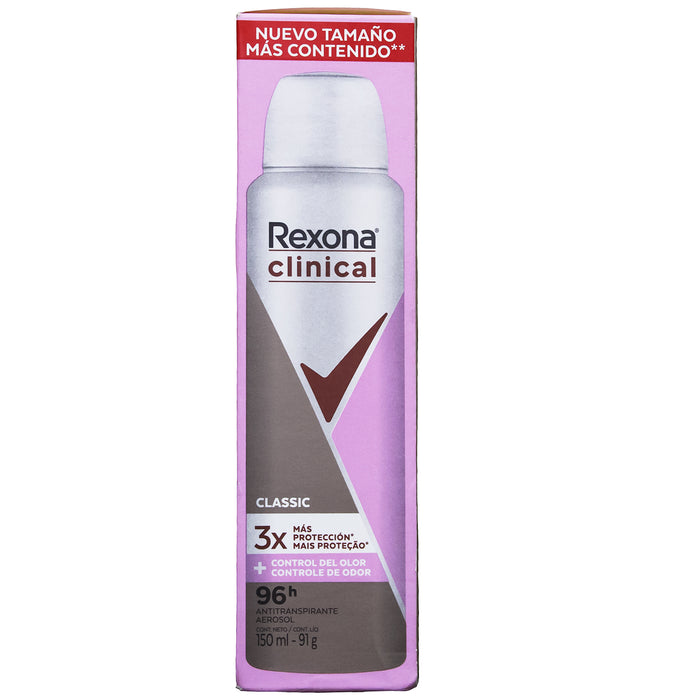 Rexona Women Clin Aero Antitranspirante Classic 3X 96Hrs X 150Ml