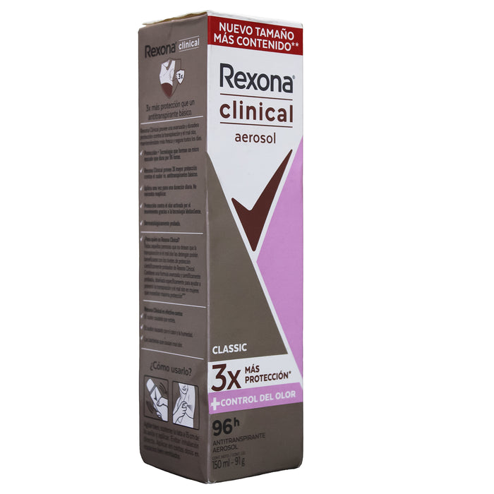 Rexona Women Clin Aero Antitranspirante Classic 3X 96Hrs X 150Ml