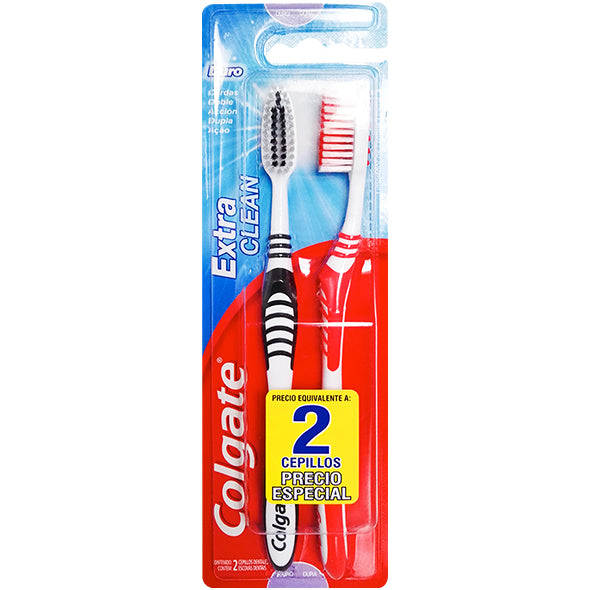 Colgate Cepillo Extra Clean Duro 2 Unidades X Paquete