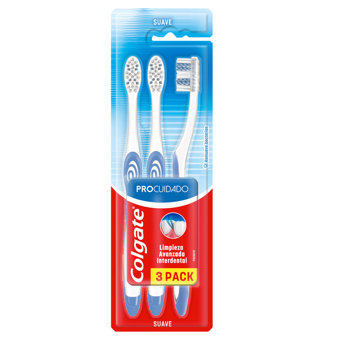 Colgate Cepillo Pro Cuidado Suave 3 Unidades X Paquete