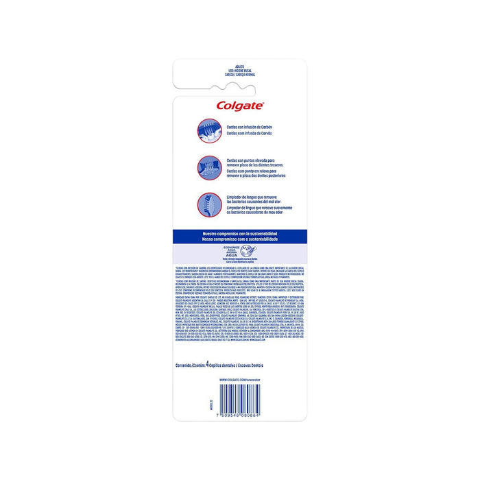 Colgate Cepillo Zig Zag Pqte X 4 Unid Suave/Medio