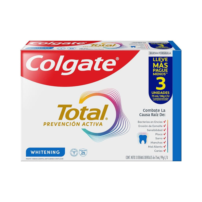 Pack Crema Dental Colgate Total Whitening 3 X 75Ml
