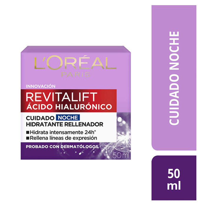 Crema L'oreal Revitalift Acido Hialuronico Noche X 50Ml