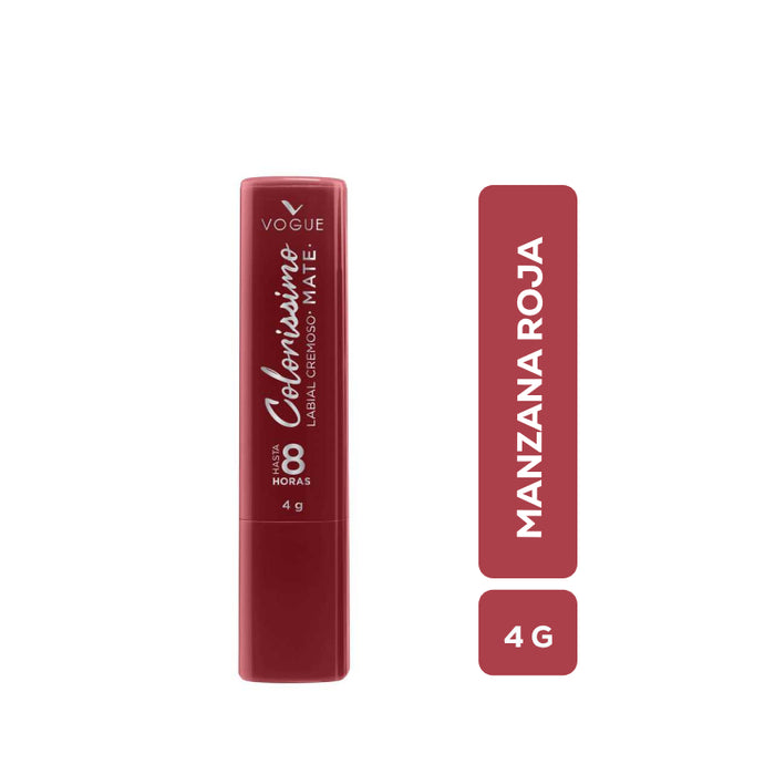 Labial Cremoso Vogue Colorissimo Mate Manzana Roja