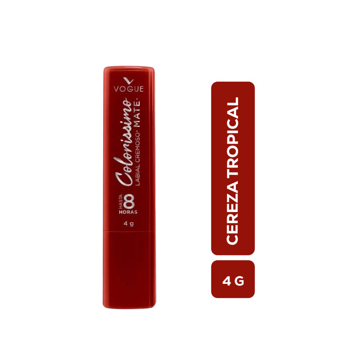 Labial Cremoso Vogue Colorissimo Mate Cereza Tropical