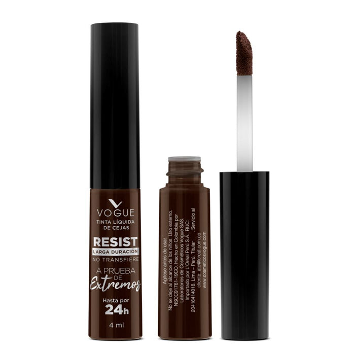 Tinta Liquida De Cejas Vogue Resistente Tono Caoba X 4Ml