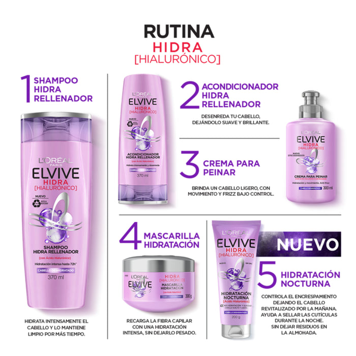 Shampoo Elvive Hidra Hialurónico - Cabello Deshidratado X 370Ml