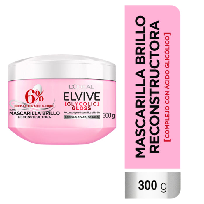 Mascarilla Capilar Elvive Glycolic Glosuperstay - Cabello Opaco 300G