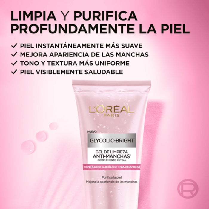 Gel Limpiador L'oréal Glycolic-Bright 150Ml