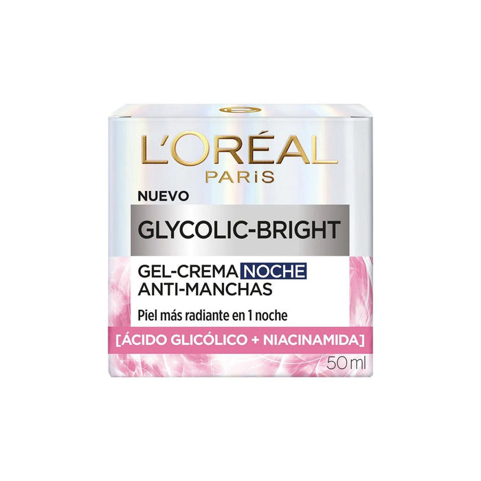 Gel-Crema Noche Antimanchas L'oreal Glycolic-Bright X 50Ml