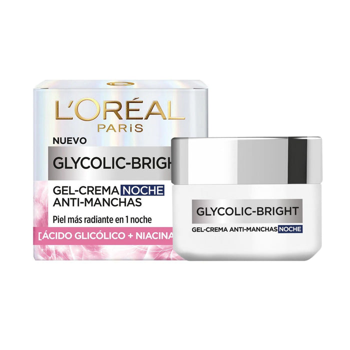Gel-Crema Noche Antimanchas L'oreal Glycolic-Bright X 50Ml