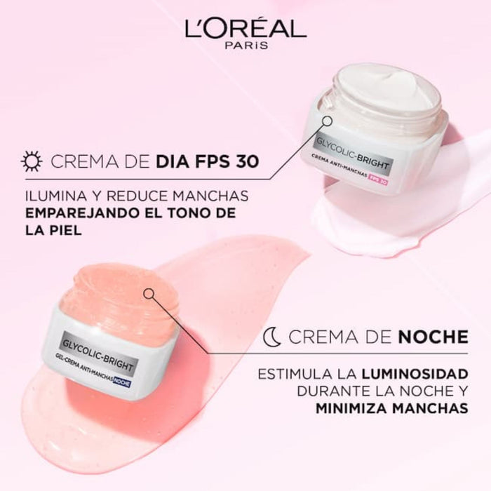 Crema Día Antimanchas Fps30 L'oreal Glycolic-Bright X 50Ml