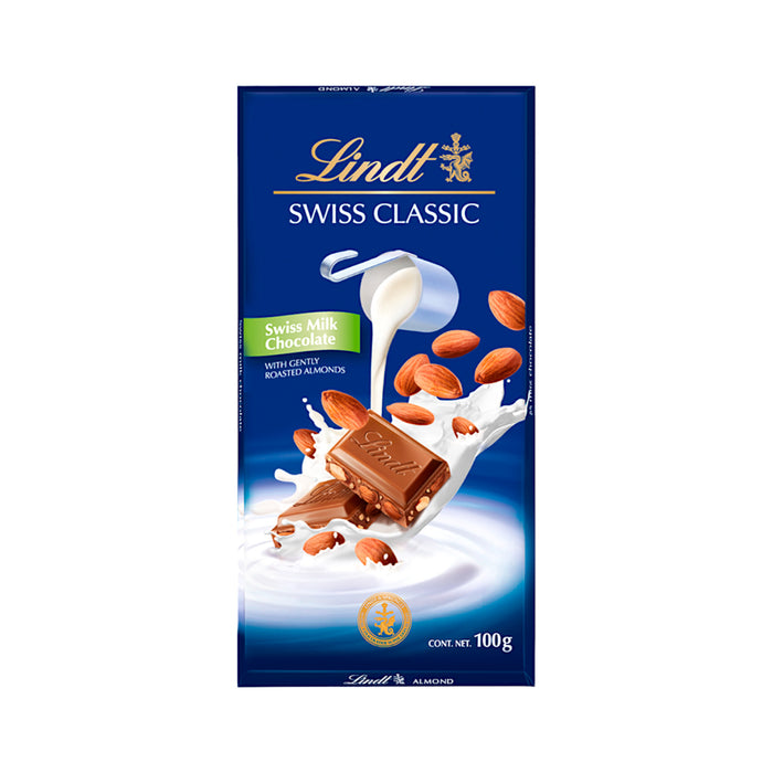 Lindt Swiss Classic Chocolate Con Alendras Y Leche X 100Gr