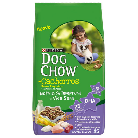 Purina Dog Chow Cachorros Minis Y Peq X 1.5Kg Carne Y Pollo