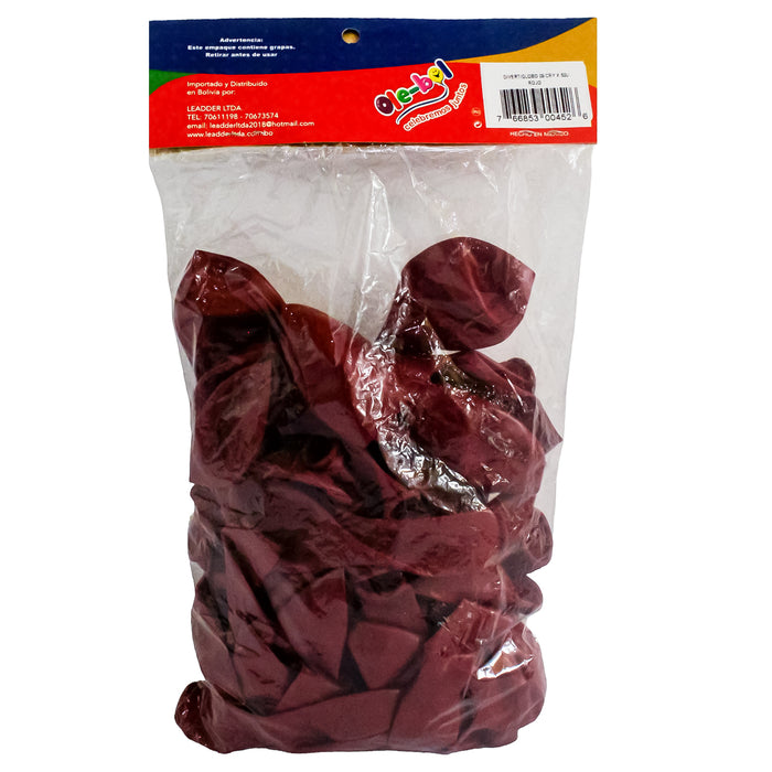 Olebol Divertiglobo 9 Cristal X 50 Unidades Rojo