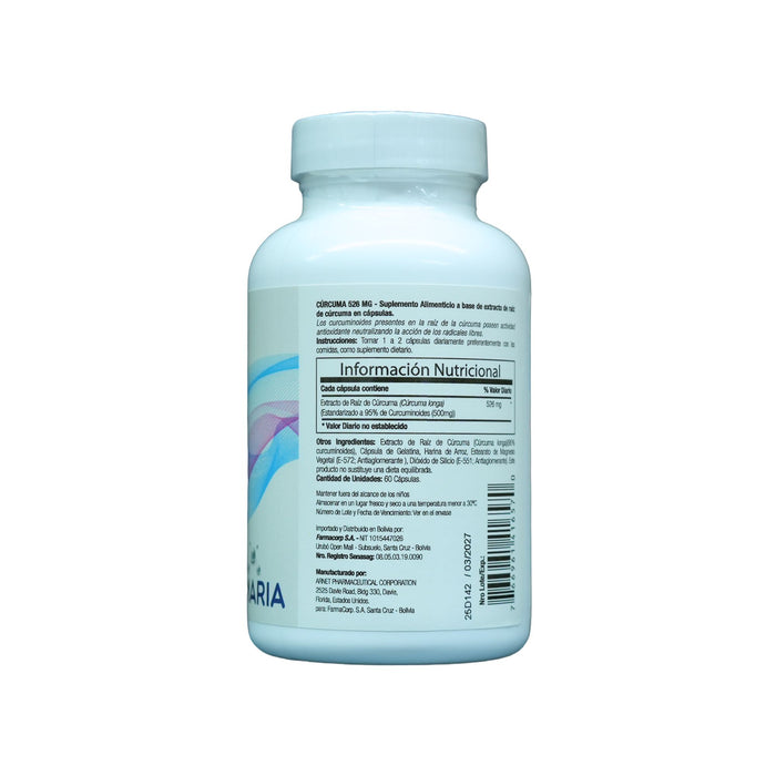 Cúrcuma 526Mg Farmacorp X 60 Cápsulas