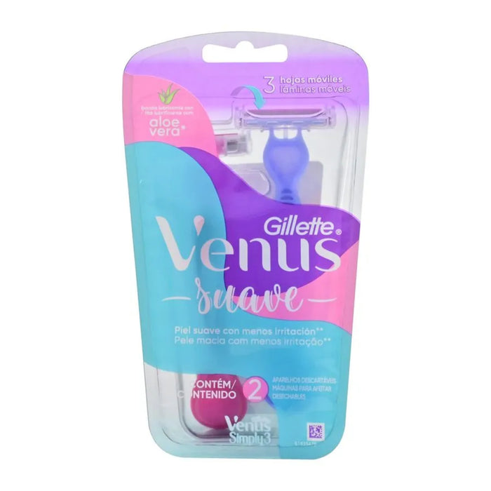 Gillette Simply Venus 3 Rosa Para Mujer X 2 Unidades