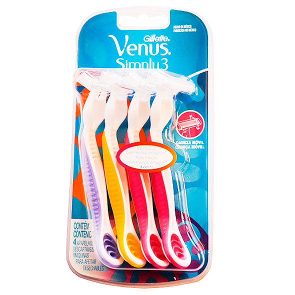 Gillette Venus Simply Maquina De Afeitar X 4 Unidades