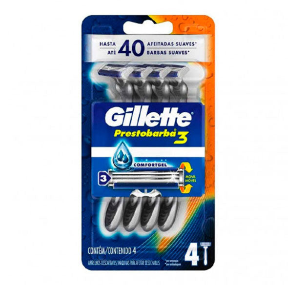 Gillette Prestobarba 3 Filos Para Hombre X 4 Unidades