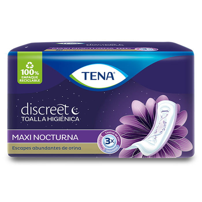 Tena Discreet Toalla Higienica Maxi Night X 10 Unidades