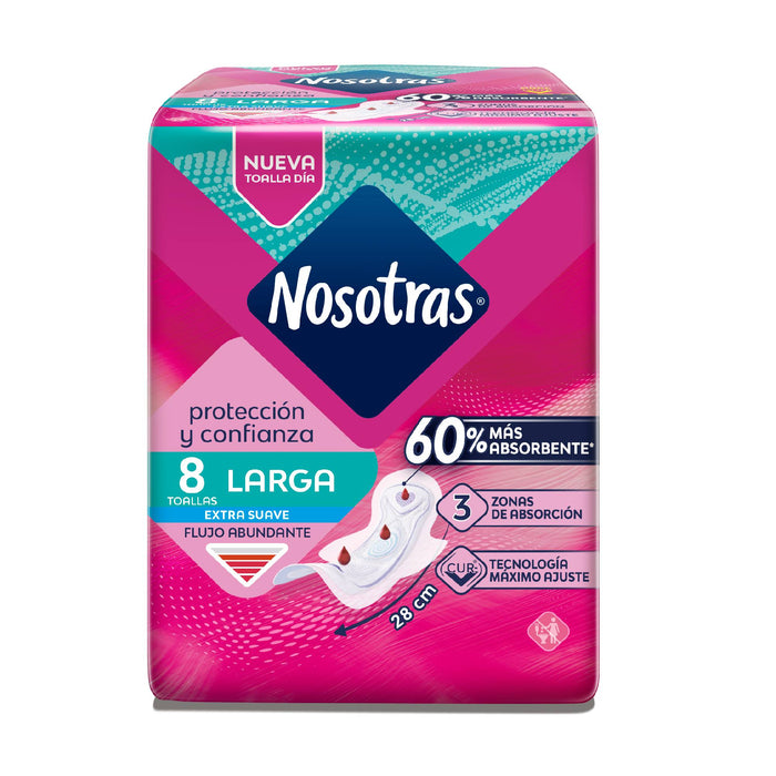 Toalla Femenina Nosotras Larga Cur-V X 8 Unidades