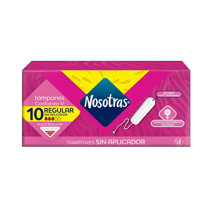 Tampones Sin Aplicador Nosotras Regular X 10 Unidades