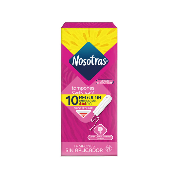 Tampones Sin Aplicador Nosotras Regular X 10 Unidades