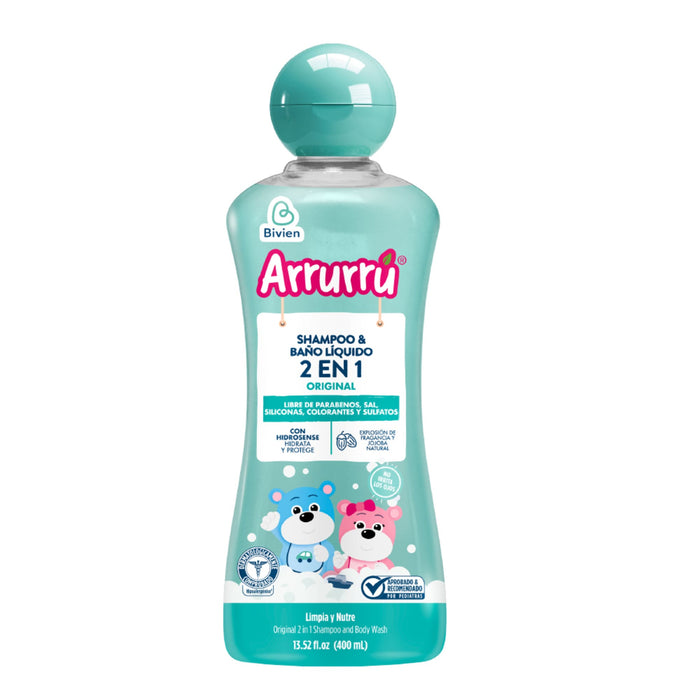 Shampoo Y Baño Líquido 2 En 1 Arrurrú Original X 400 Ml