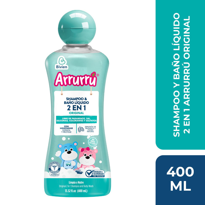 Shampoo Y Baño Líquido 2 En 1 Arrurrú Original X 400 Ml