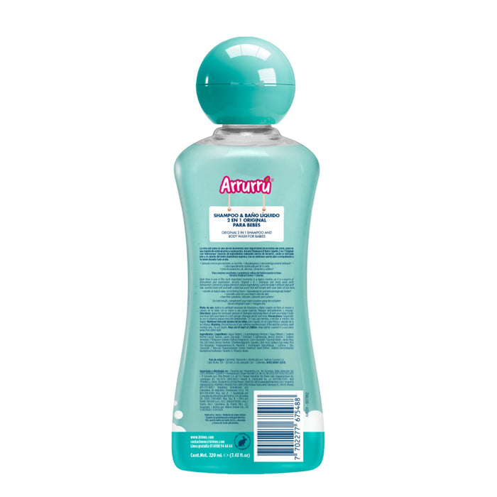 Shampoo Y Baño Líquido 2 En 1 Arrurrú Original X 220 Ml