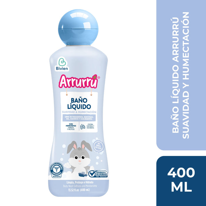 Baño Líquido Infantil Arrurru Suavidad Y Humectación X 400Ml