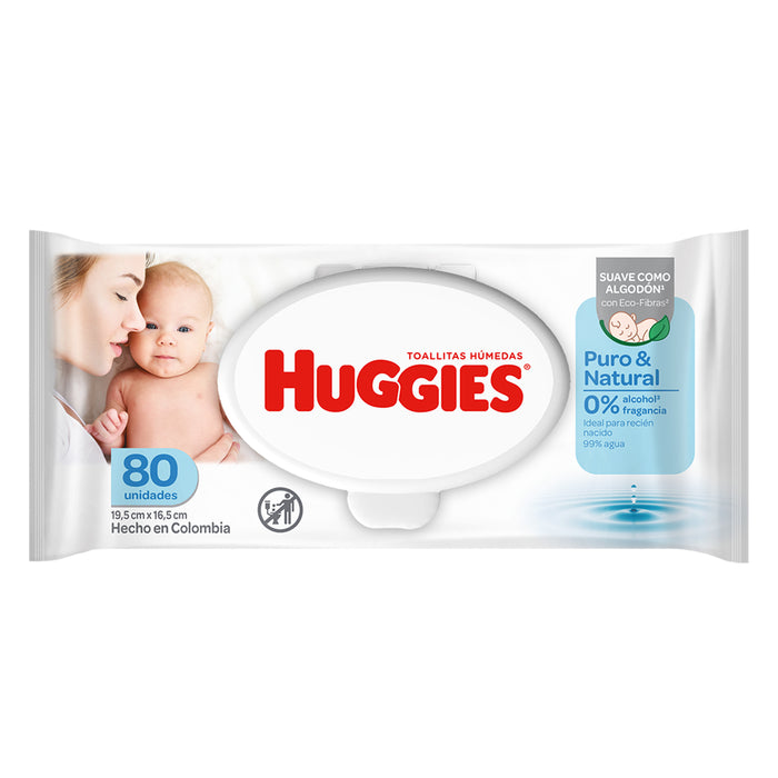 Huggies Toallas Humedas Puro Y Natural X 80 Unidades