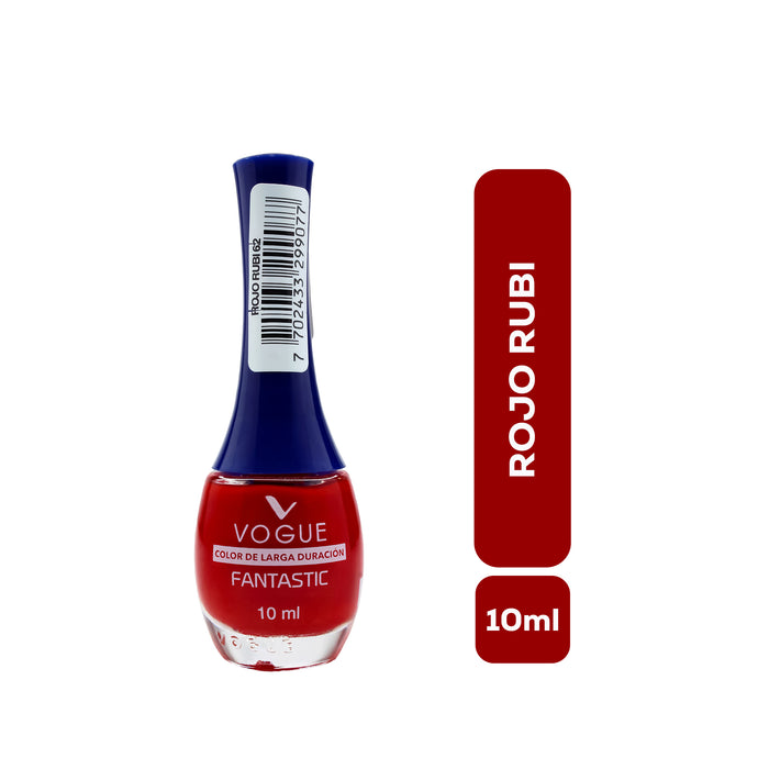 Esmalte Vogue Fantastic Nu Rojo Rubí 62 X 10Ml
