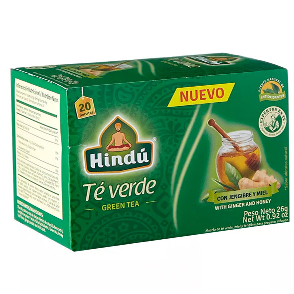 Hindu Te Verde Jengibre-Miel X 20 Unidades