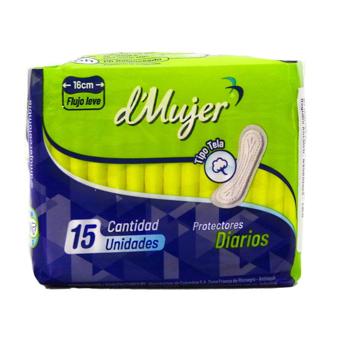 D Mujer Protectores Diario Tipo Tela X 15 Unidades