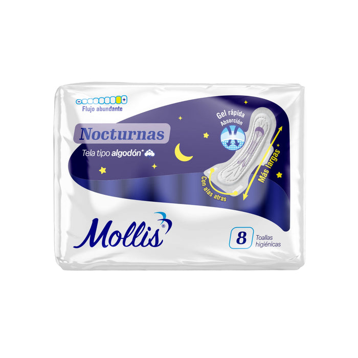 Toalla Higiénica Mollis Nocturna X 8 Unidades