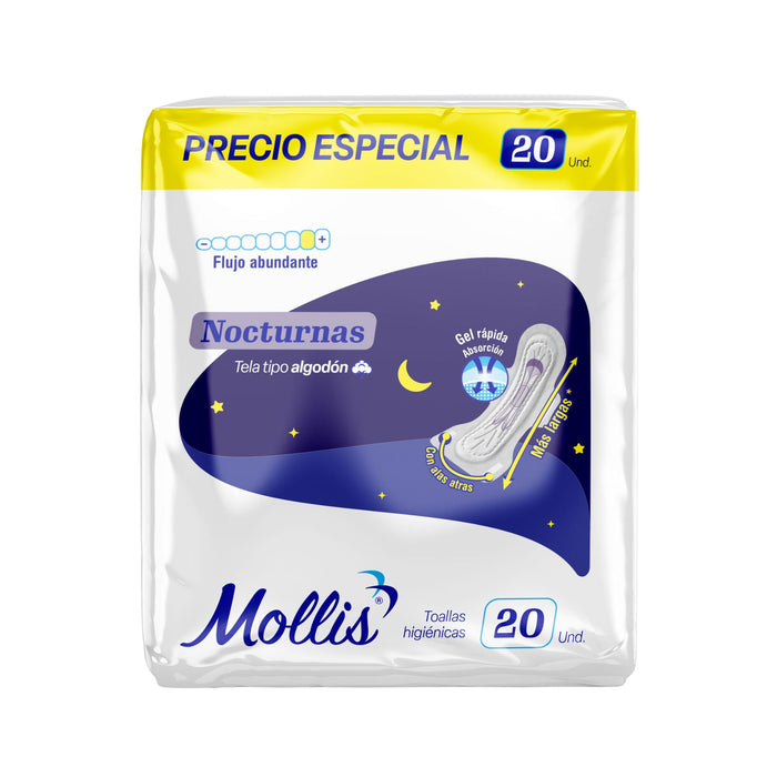 Toalla Higiénica Mollis Nocturna X 20 Unidades