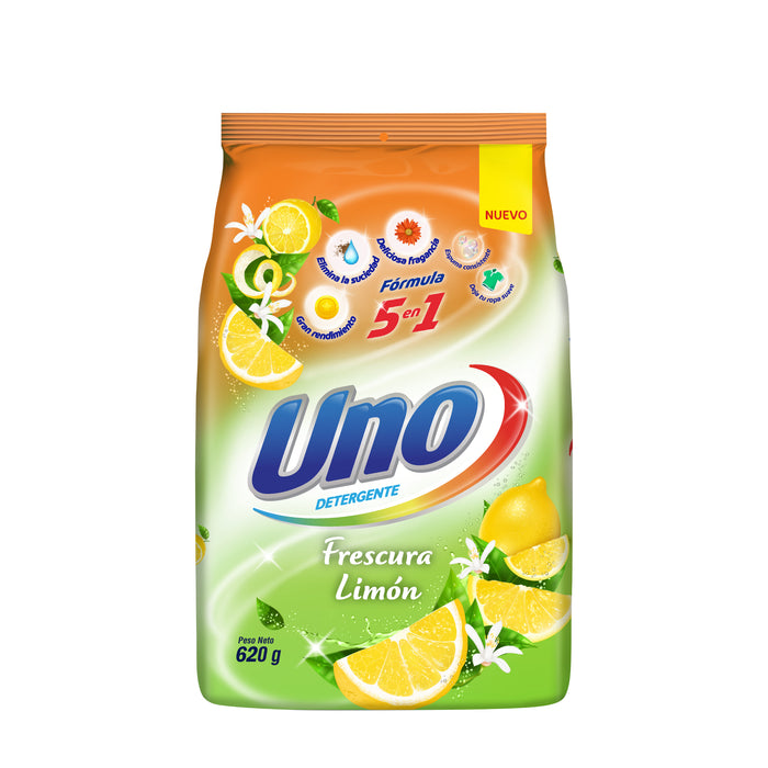 Detergente Uno En Polvo Frescura Limón X 620G