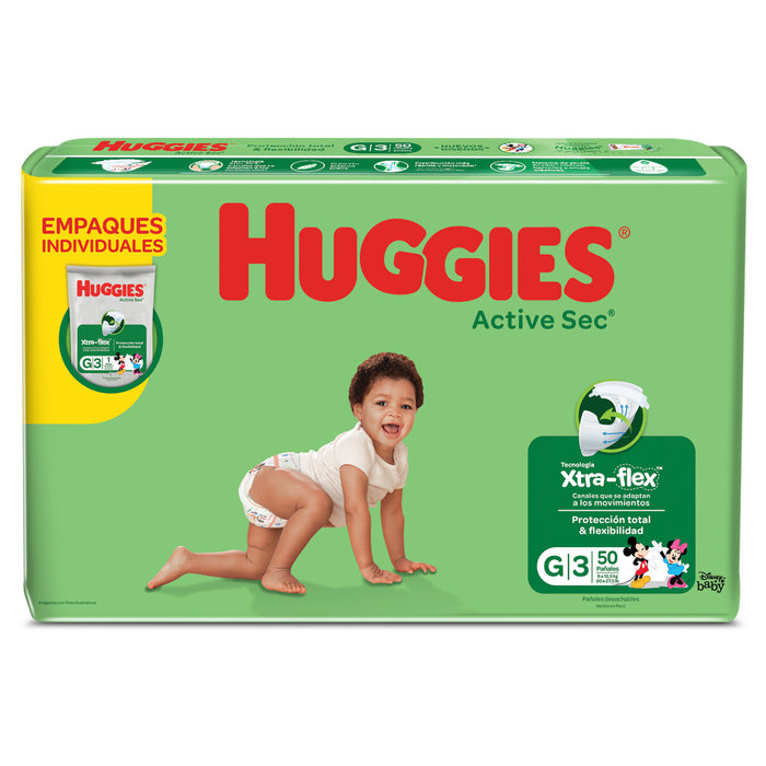 Pañales Active Sec Huggies Verde Talla Gx 50 Unidades