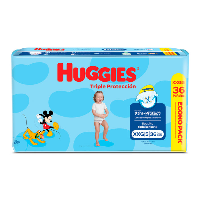 Huggies Triple Protección Talla Xxg Más De 14Kg X 36 Unidades