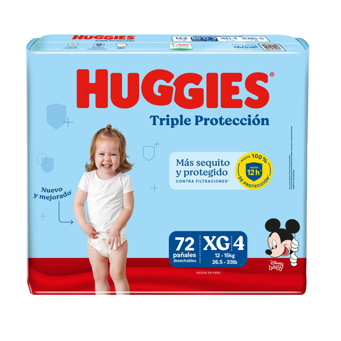 Pañal Huggies Triple Proteccion Xg / 4 X 72 Unidades