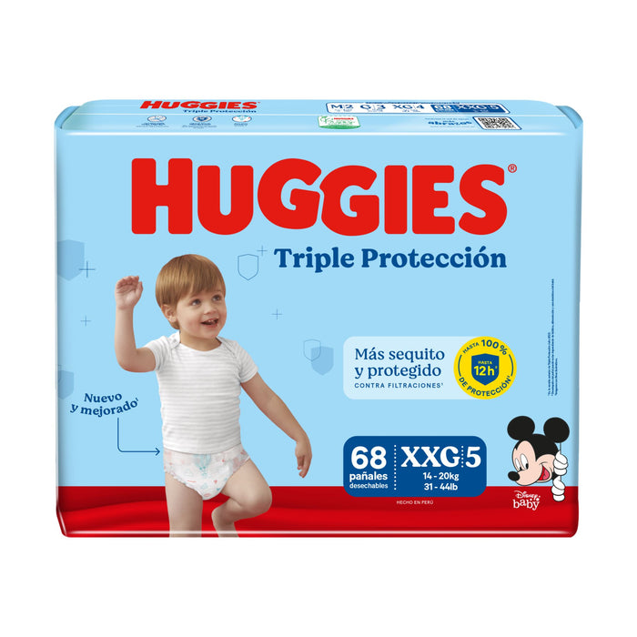 Pañal Huggies Triple Proteccion Xxg / 5 X 68 Unidades