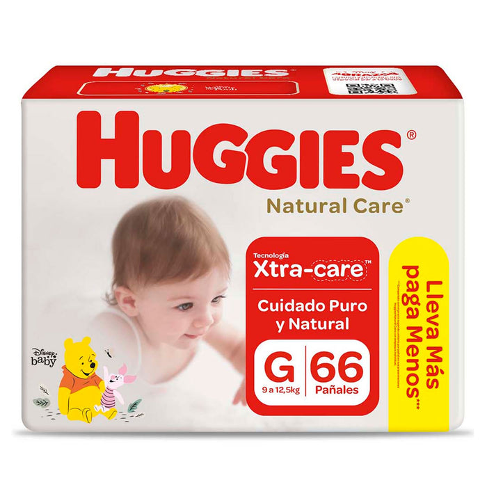 Huggies Natural Care Talla G 9 A 12.5Kg X 66 Unidades