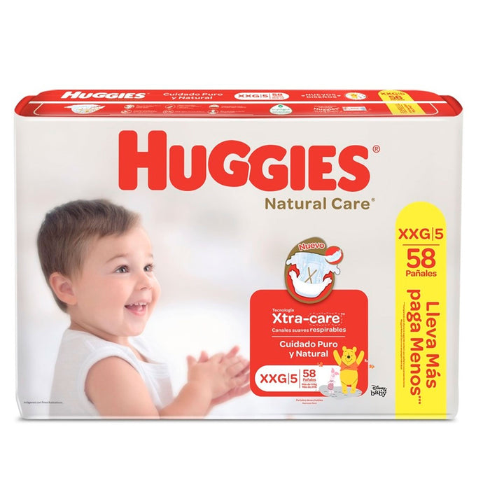 Huggies Natural Care Talla Xxg Mas De 14Kg X 58 Unidades