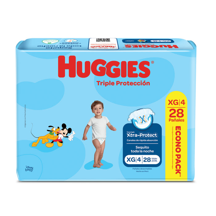 Pañales Triple Protección Huggies Xg X 28 Unidades