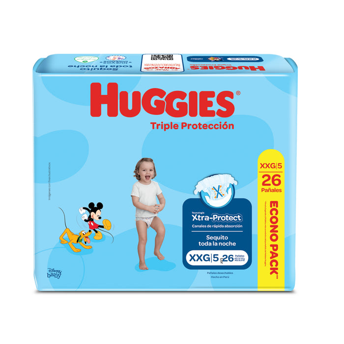 Pañales Triple Protección Huggies Xxg X 26 Unidades