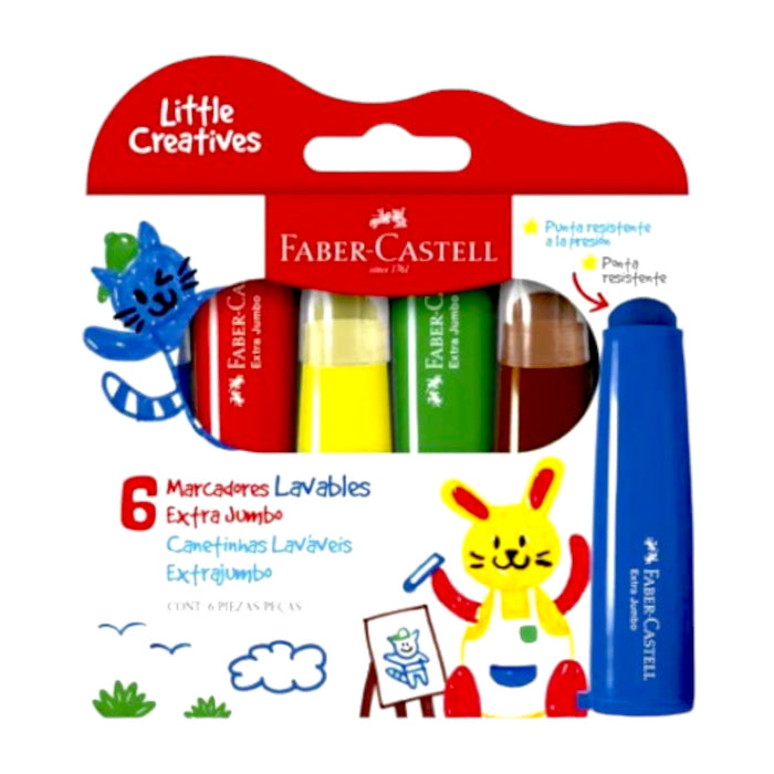 Marcador Faber Castell Extra Jumbo Colores X 6 Unidades