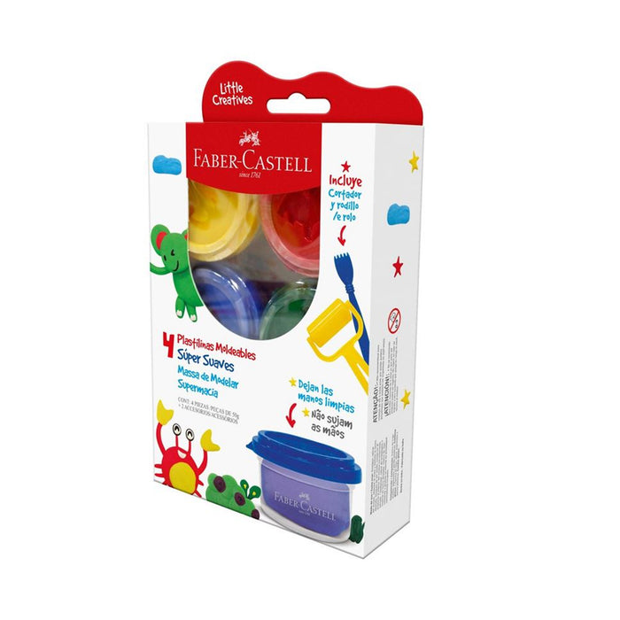 Faber Castell Plastilina Suave X 4 Colores