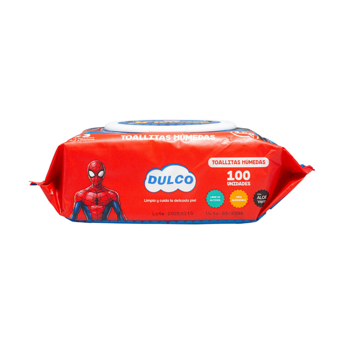 Toallitas Húmedas Dulco Spiderman X 100 Unidades