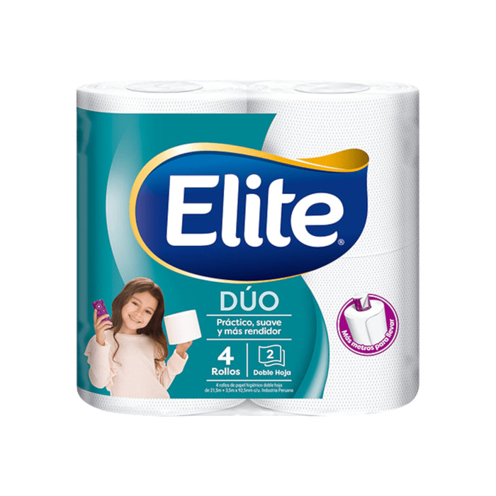 Papel Higiénico Elite Duo Doble Hoja X 4 Rollos